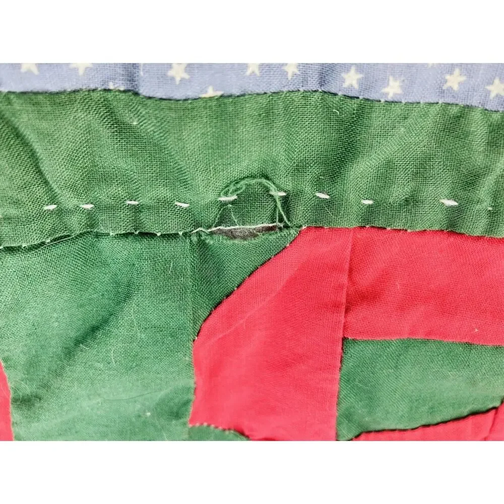 Vintage Folk Santa Christmas Art Wall Hanging Quilted Mary engelbreit Chimney ME